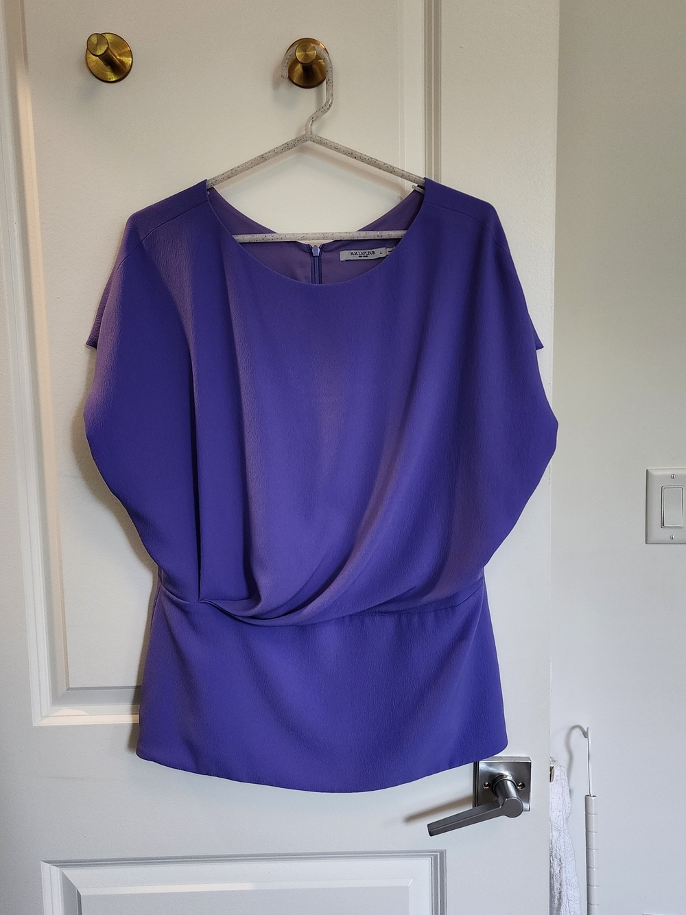 MM Lafleur Lavender Purple Draped Blouse - Women’s Top